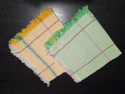 Retro, régi törlő, konyharuha, kisterítő 2 db