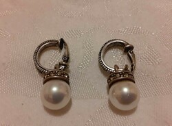 Vintage silver plated? Silver? Ear clip decorated with thecla and zirconia