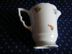 Zsolnay elf-eared milky, milk-colored pour-over with small flowers