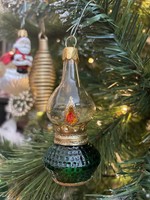 Karácsonyfadísz- üveg petróleumlámpa