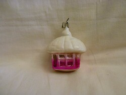 Old glass Christmas tree decoration - snowy cottage!