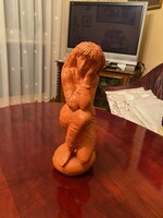 Sándor Kligl kneeling woman terracotta statue