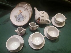 Old porcelain toy baby dish set, götz