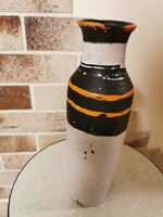 White-black-orange vase by Lívia Gorka