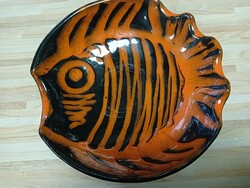 Applied art fish glazed ceramic table
