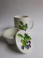 Kőporc witeg blackberry porcelain filter tea mug with lid