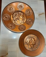 Retro copper figural wall plate, wall plate