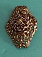 Made of copper alloy, bijou brooch/pin. Old but never used. Very beautiful, bright.