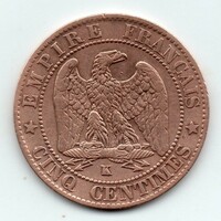 Franciaország császárság 5 francia centimes, 1864 K