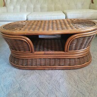 Rattan large smoking table vintage