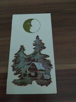 Régi karácsonyi kinyithatós képeslap, rajz: Bognár Árpád