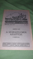 1921. Leo Grész, the making of dry elements book according to pictures, József Németh