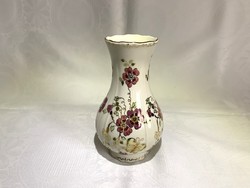 Zsolnay pillangó mintás öblös fodros szélű porcelán váza 18 cm