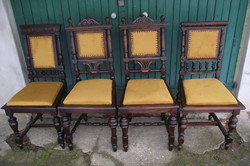 4 pewter chairs upholstered.