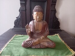 Carved wooden buddha