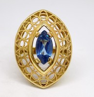 Gold ring with blue stones (zal-au112540)