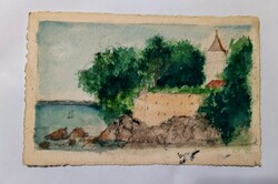 Hand painted postcard