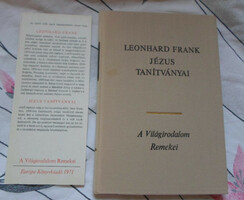 A Világirodalom Remekei – Leonhard Frank: Jézus tanítványai (Európa, 1971)
