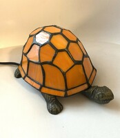 Dekoratív, vintage-tiffany stílusú hangulatos teknős lámpa