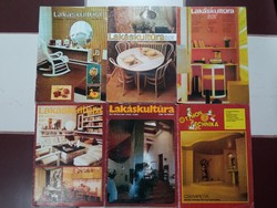 6db régi lakberendezés témájú magazin az 1970-es évekből (Lakáskultúra, Otthon és technika)