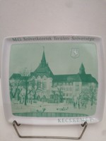 Hollóházi porcelain wall plate (m. G. Szövetkezet regional association Kecskemet)