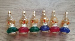 Christmas tree decoration - glass kerosene lamp /6 ornaments/