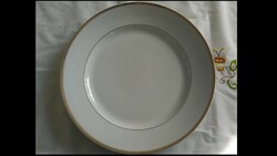 Czech porcelain, white serving bowl with gold rim (mcp, Czechoslovakia, Czechoslovakia)