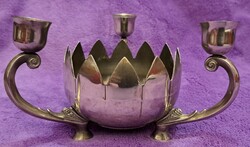 Old silver-plated, silver-colored candle holder (m4365)