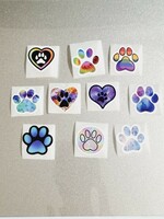 Pack of 10 dog paw stickers