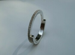 Silver fossil ring with a shiny surface