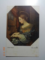 Régi postatiszta festmény képeslap: Carlo Dolci Szent Cecília
