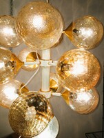 Space age sputnik chandelier lamp in gold