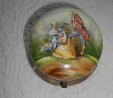 Antique porcelain with copper border jewelry holder-hand painted
