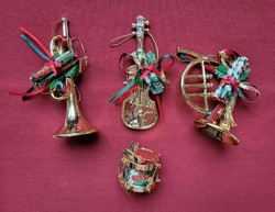 Karácsonyi dísz hangszerek karácsonyfadísz hegedű dob harsona trombita dekoráció kellék