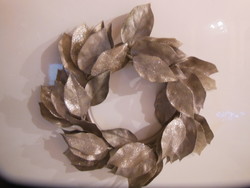 Christmas - wreath - 35 x 3 cm - hard - plastic - silver - glitter