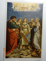 Old postal clean artistic postcard: Raffaelo St. Cecilia