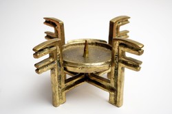 Mid century copper candle holder / retro / heavy