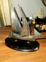 Silver model ship with a beautiful patina!
