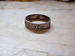 Régi virágos ezüst karikagyűrű 54-es méret