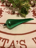 Régi üveg zöld színű paprika karácsonyfadísz