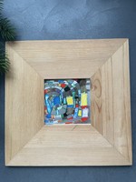 Hundertwasser print with natural pine frame