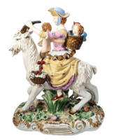 KIHAGYHATATLAN AKCIÓS ÁR!!  Gyönyörű, hatalmas porcelán figura /szobor, két kardos jelzéssel/