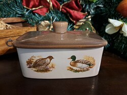 Royal Worcester palissy faience butter dish