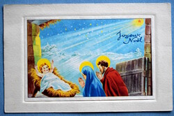 Régi Karácsonyi üdvözlő képeslap - Szent Család