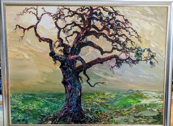 Sándor Vecsés: oak, oil painting