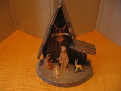 Small wooden nativity scene