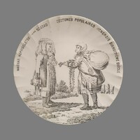Ignác Fischer decorative plate from the Hungarian national costumes series 18th century 20cm