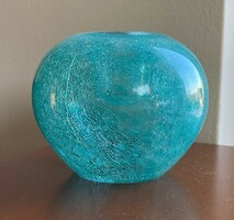 Carcagi veil glass candle holder, turquoise