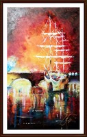 A True Masterpiece! - The Sleeping Sailboat - (50 x 30, oil, palette knife)