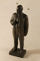 Szignált bronzírozott fém Lenin szobor 753